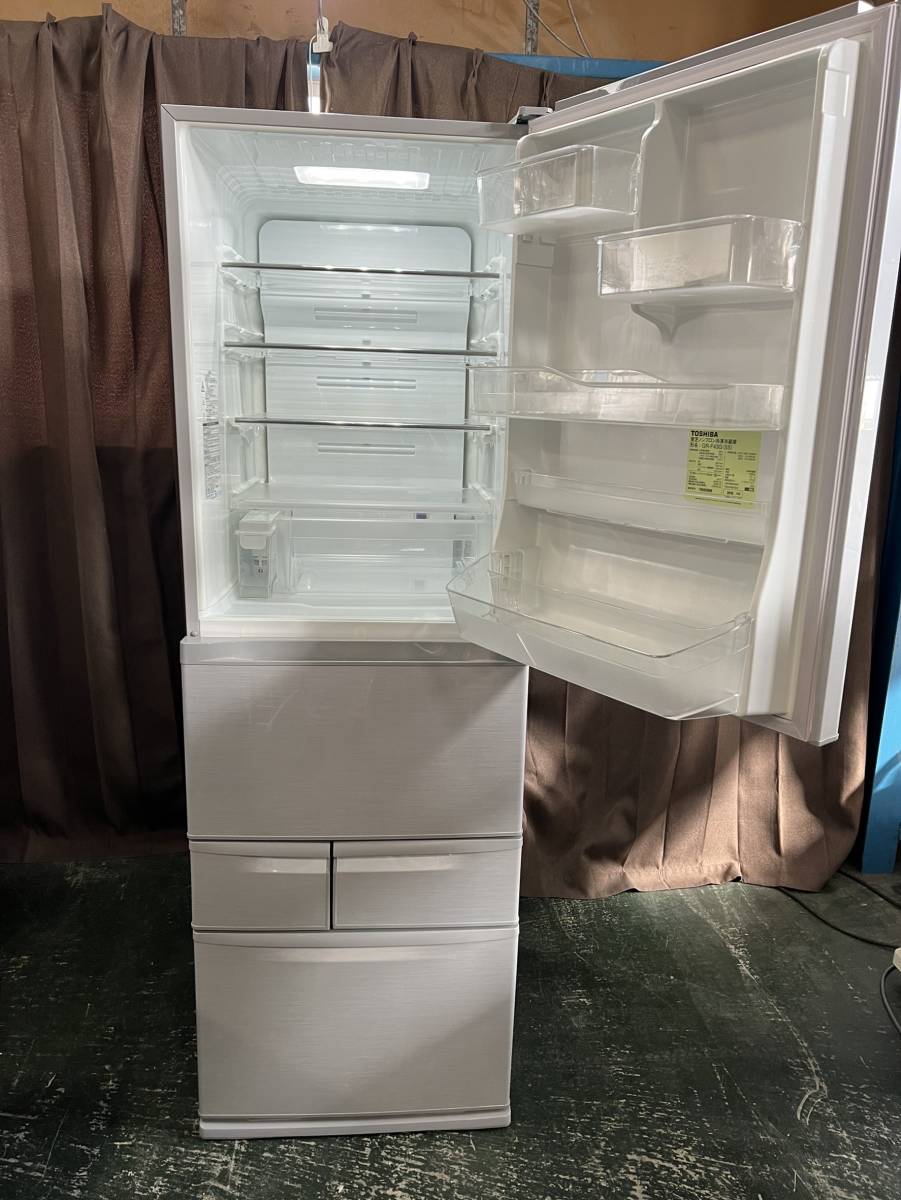 神奈川県座間市のお客様よりGR-F43G（SS）　TOSHIBA　東芝　冷凍冷蔵庫　426L　5ドア　13年製　シルバー　うるおい新鮮野菜室をお買取させて頂きました！