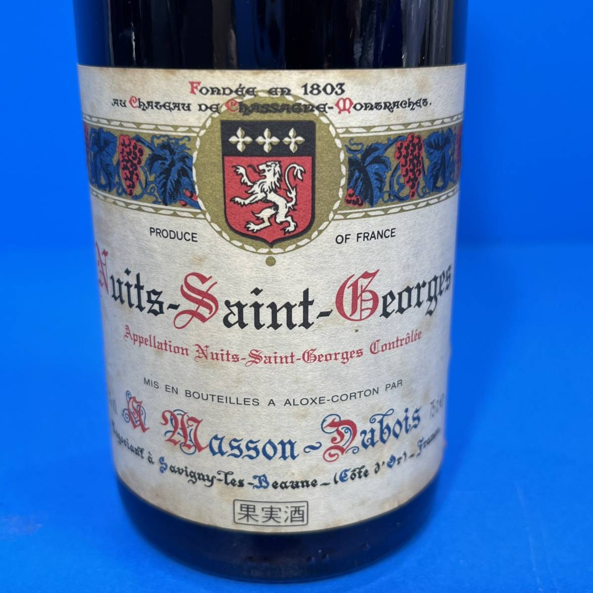 千葉県浦安市のお客様より MASSON-DUBOIS 　マッソン デュボア　　NUITS-SAINT-GEORGES　1994　ワイン　果実酒　750ml　※ラベル汚れあり　をお買取させて頂きました！