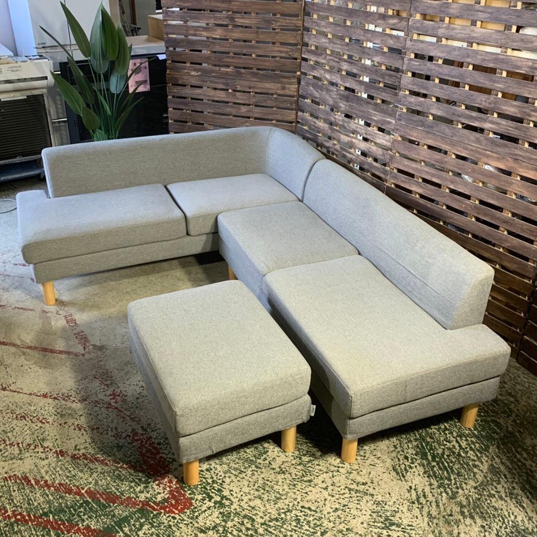 神奈川県横浜市港北区のお客様よりNDstyle. カウチソファセット TET-BNL オットマン付をお買取させて頂きました！